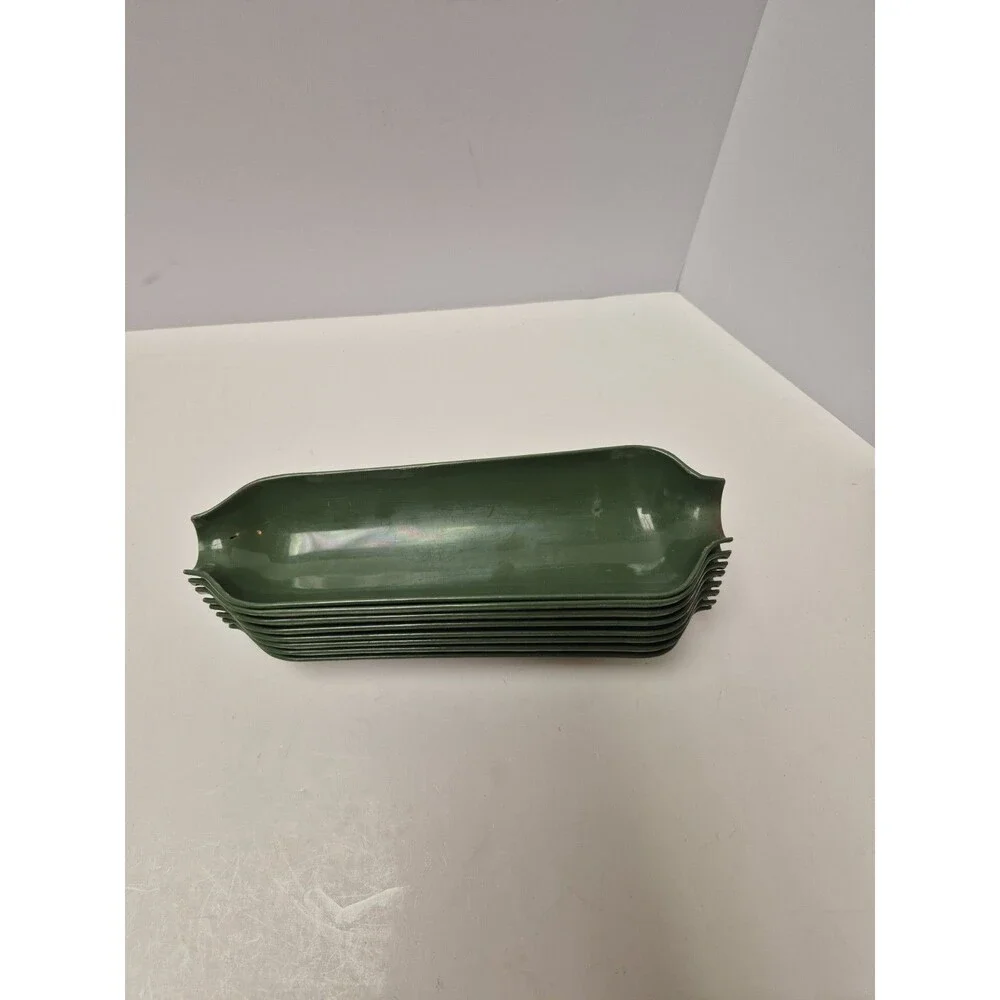 Vintage Corn on the cob Trays Green 8 pcs